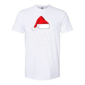 SantaS Favorite Coffee Lover Christmas Funny Hat Drinking Softstyle CVC T-Shirt