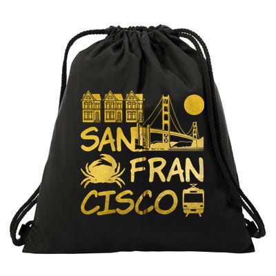 San Francisco California Drawstring Bag