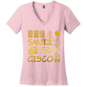 San Francisco California Women's V-Neck T-Shirt