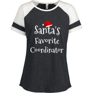 SantaS Favorite Coordinator Funny Christmas Santa Hat Enza Ladies Jersey Colorblock Tee