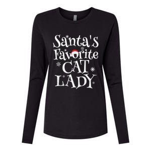 SantaS Favorite Cat Lady Santa Claus Christmas Gift Holiday Meaningful Gift Womens Cotton Relaxed Long Sleeve T-Shirt