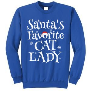 SantaS Favorite Cat Lady Santa Claus Christmas Gift Holiday Meaningful Gift Sweatshirt