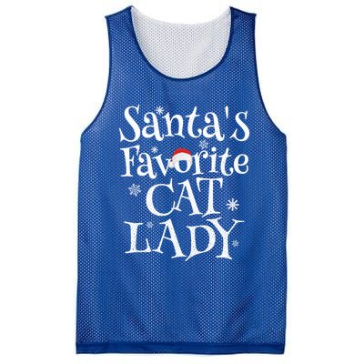 SantaS Favorite Cat Lady Santa Claus Christmas Gift Holiday Meaningful Gift Mesh Reversible Basketball Jersey Tank