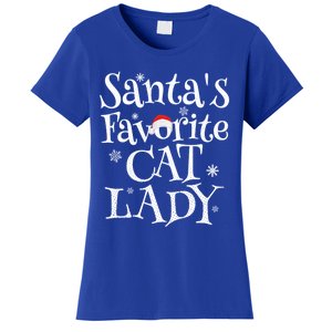 SantaS Favorite Cat Lady Santa Claus Christmas Gift Holiday Meaningful Gift Women's T-Shirt