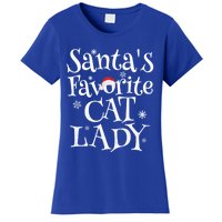 SantaS Favorite Cat Lady Santa Claus Christmas Gift Holiday Meaningful Gift Women's T-Shirt