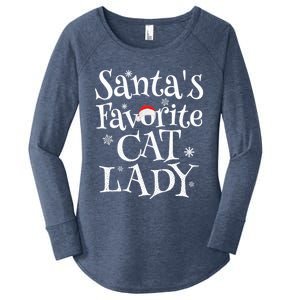 SantaS Favorite Cat Lady Santa Claus Christmas Gift Holiday Meaningful Gift Women's Perfect Tri Tunic Long Sleeve Shirt