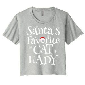 SantaS Favorite Cat Lady Santa Claus Christmas Gift Holiday Meaningful Gift Women's Crop Top Tee