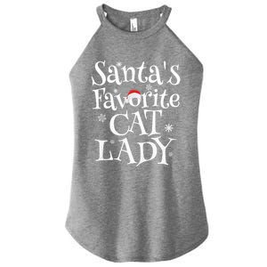 SantaS Favorite Cat Lady Santa Claus Christmas Gift Holiday Meaningful Gift Women's Perfect Tri Rocker Tank