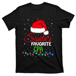 SantaS Favorite Cpa Santa Hat Lights. Funny Christmas Long Sleeve T-Shirt