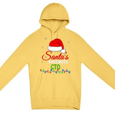 SantaS Favorite Cto Santa Hat Lights. Funny Christmas Premium Pullover Hoodie