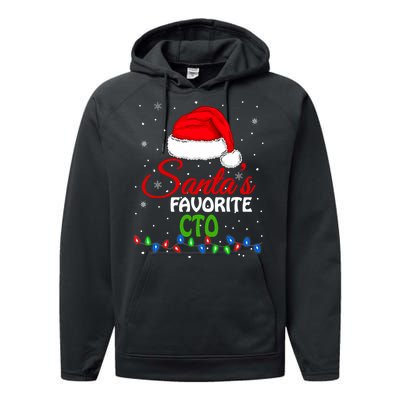 SantaS Favorite Cto Santa Hat Lights. Funny Christmas Performance Fleece Hoodie