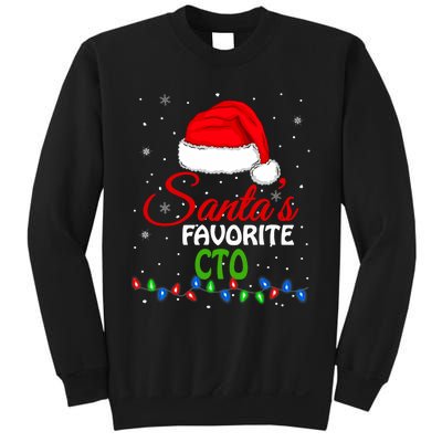 SantaS Favorite Cto Santa Hat Lights. Funny Christmas Sweatshirt