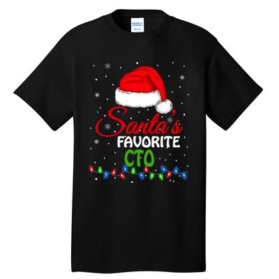 SantaS Favorite Cto Santa Hat Lights. Funny Christmas Tall T-Shirt