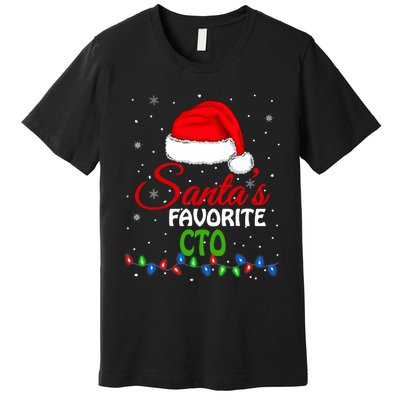 SantaS Favorite Cto Santa Hat Lights. Funny Christmas Premium T-Shirt