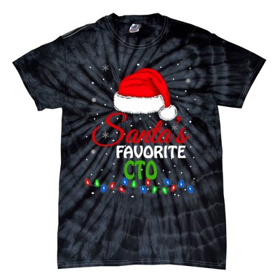 SantaS Favorite Cto Santa Hat Lights. Funny Christmas Tie-Dye T-Shirt