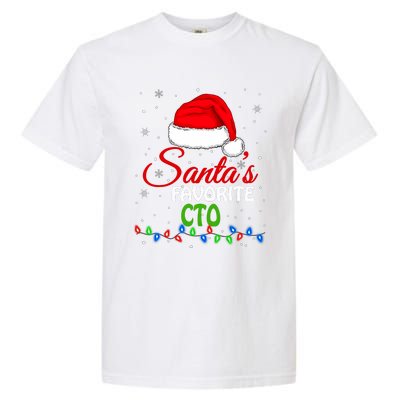 SantaS Favorite Cto Santa Hat Lights. Funny Christmas Garment-Dyed Heavyweight T-Shirt