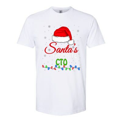 SantaS Favorite Cto Santa Hat Lights. Funny Christmas Softstyle CVC T-Shirt