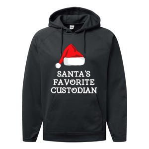 SantaS Favorite Custodian Hat Christmas Funny Performance Fleece Hoodie