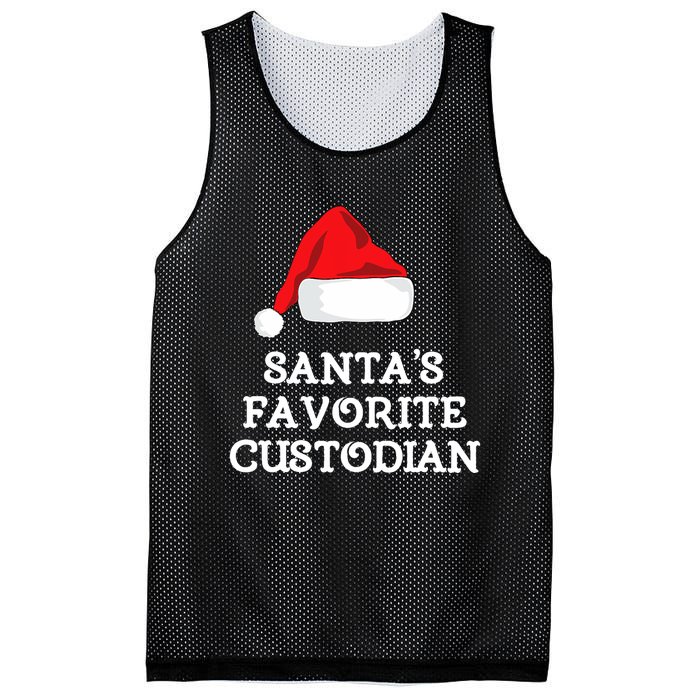 SantaS Favorite Custodian Hat Christmas Funny Mesh Reversible Basketball Jersey Tank