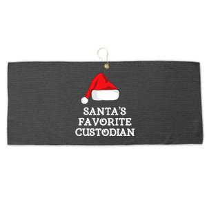 SantaS Favorite Custodian Hat Christmas Funny Large Microfiber Waffle Golf Towel