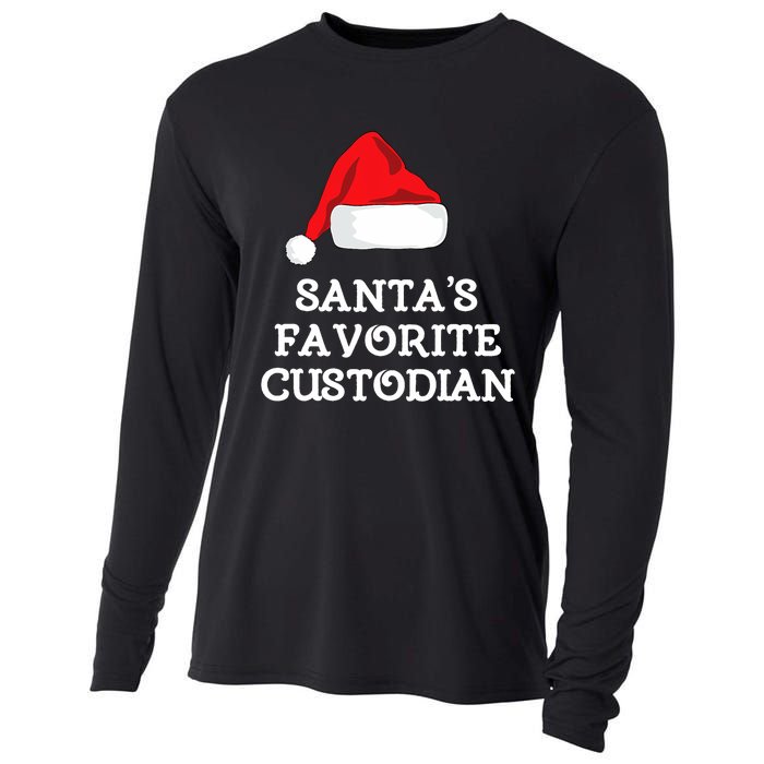 SantaS Favorite Custodian Hat Christmas Funny Cooling Performance Long Sleeve Crew