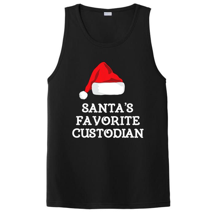 SantaS Favorite Custodian Hat Christmas Funny PosiCharge Competitor Tank