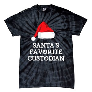 SantaS Favorite Custodian Hat Christmas Funny Tie-Dye T-Shirt