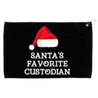 SantaS Favorite Custodian Hat Christmas Funny Grommeted Golf Towel