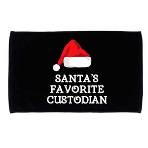 SantaS Favorite Custodian Hat Christmas Funny Microfiber Hand Towel