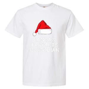 SantaS Favorite Custodian Hat Christmas Funny Garment-Dyed Heavyweight T-Shirt