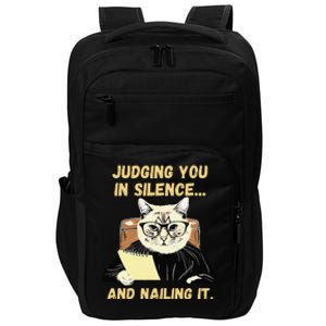 Sarcastic Funny Cat Judging You In Silence And Nailing It Impact Tech Backpack