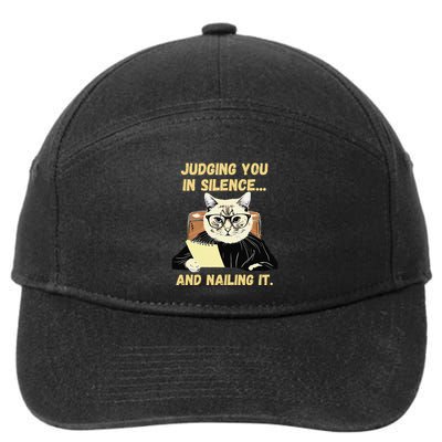 Sarcastic Funny Cat Judging You In Silence And Nailing It 7-Panel Snapback Hat