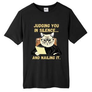 Sarcastic Funny Cat Judging You In Silence And Nailing It Tall Fusion ChromaSoft Performance T-Shirt