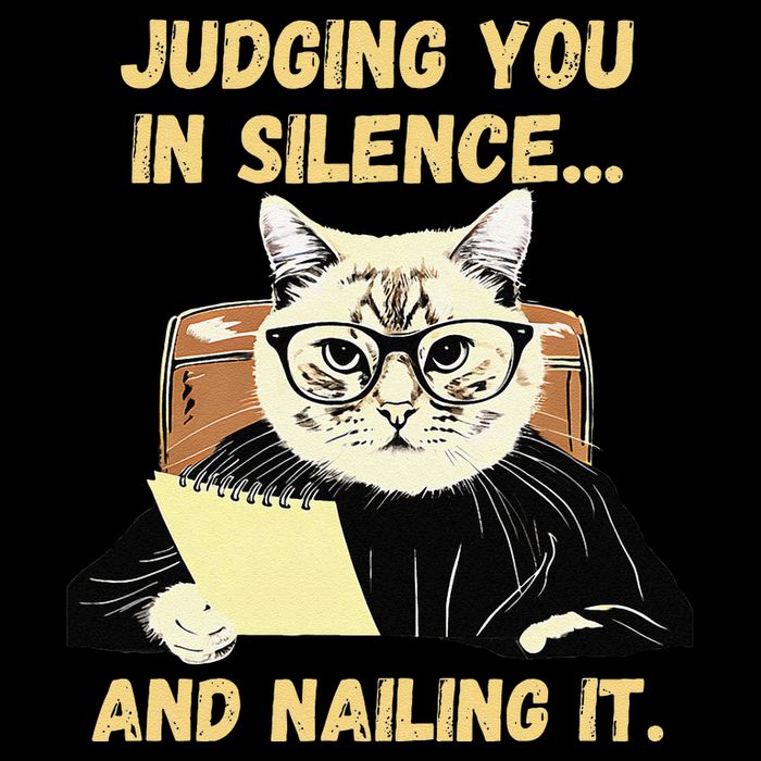 Sarcastic Funny Cat Judging You In Silence And Nailing It Drawstring Bag