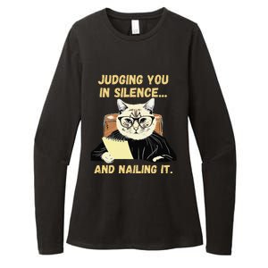 Sarcastic Funny Cat Judging You In Silence And Nailing It Womens CVC Long Sleeve Shirt