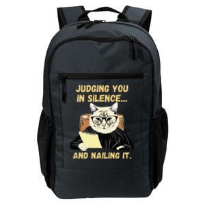 Sarcastic Funny Cat Judging You In Silence And Nailing It Daily Commute Backpack