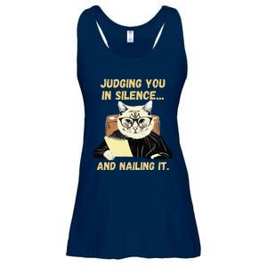 Sarcastic Funny Cat Judging You In Silence And Nailing It Ladies Essential Flowy Tank