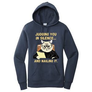 Sarcastic Funny Cat Judging You In Silence And Nailing It Women's Pullover Hoodie