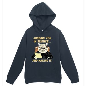 Sarcastic Funny Cat Judging You In Silence And Nailing It Urban Pullover Hoodie