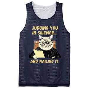 Sarcastic Funny Cat Judging You In Silence And Nailing It Mesh Reversible Basketball Jersey Tank