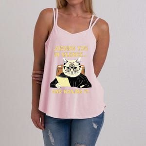 Sarcastic Funny Cat Judging You In Silence And Nailing It Women's Strappy Tank