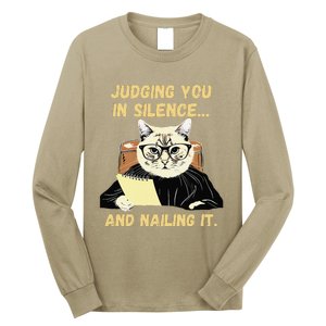 Sarcastic Funny Cat Judging You In Silence And Nailing It Long Sleeve Shirt