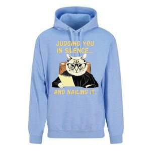 Sarcastic Funny Cat Judging You In Silence And Nailing It Unisex Surf Hoodie