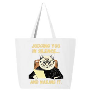 Sarcastic Funny Cat Judging You In Silence And Nailing It 25L Jumbo Tote