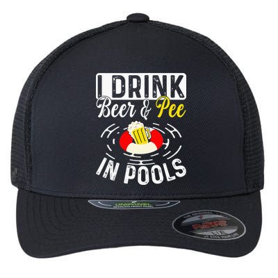 Swimmer funny Cool I Drink Beer And Pee In Pools Flexfit Unipanel Trucker Cap