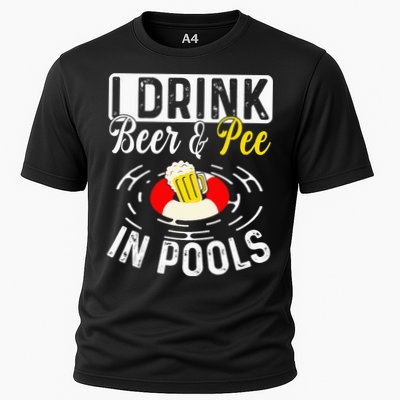 Swimmer funny Cool I Drink Beer And Pee In Pools Performance Shirt