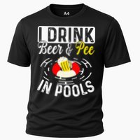 Swimmer funny Cool I Drink Beer And Pee In Pools Performance Shirt