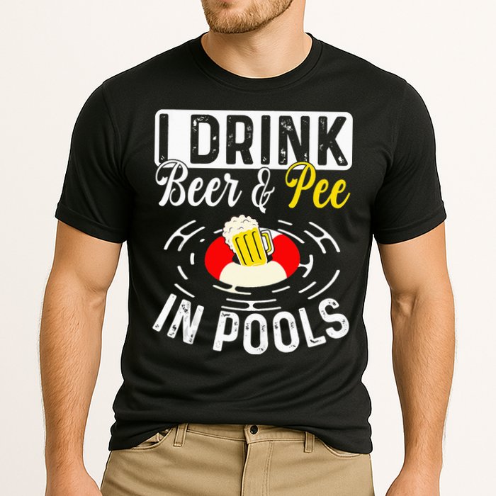 Swimmer funny Cool I Drink Beer And Pee In Pools Performance Shirt