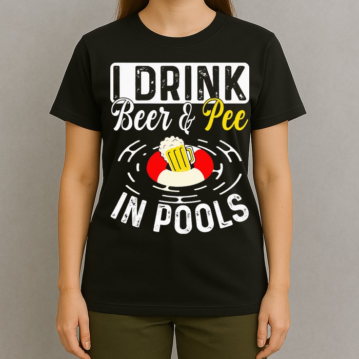 Swimmer funny Cool I Drink Beer And Pee In Pools T-Shirt