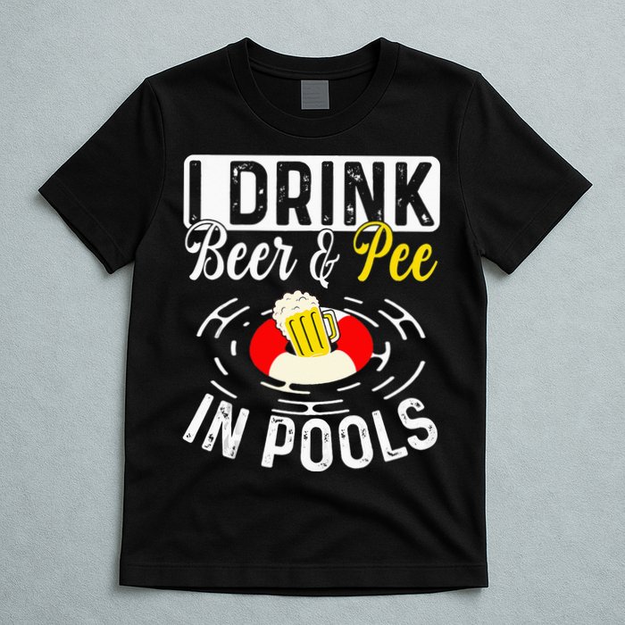 Swimmer funny Cool I Drink Beer And Pee In Pools T-Shirt